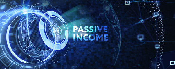 Passive income business concept. Business, Technology, Internet and network concept. 3d illustration