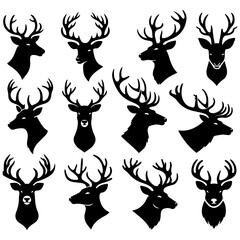 deer silhouette set