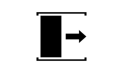 Piktogramm Schiebet&uuml;r &ndash; T&uuml;r nach rechts &ouml;ffnen / Professionelle Geb&auml;udebeschilderung