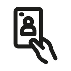 Selfie photo Icon. Modern professional minimal line graphic illustrating photography, personal photo, social media, mobile capture and self-portrait