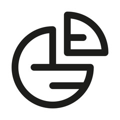 Pie Chart Icon. Modern professional minimal line graphic illustrating data visualization, statistics, business analysis, graphs and