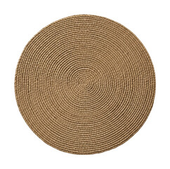 Fototapeta premium Natural jute rug displayed in cozy living room home relaxed isolated on transparent background