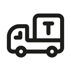Truck Icon. Modern professional minimal line graphic illustrating transportation, logistics, delivery, cargo and vehicle concept
