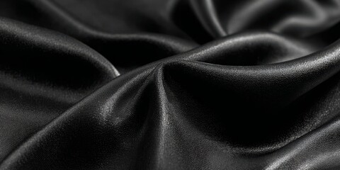 Obraz premium Abstract and Luxurious Modern Dark Surface Texture with Wavy Shiny Silk Cloth in Elegant Design