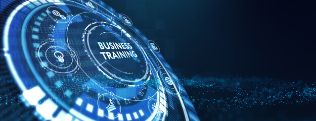 Business, Technology, Internet and network concept. Coaching mentoring education business training development E-learning concept. 3d illustration