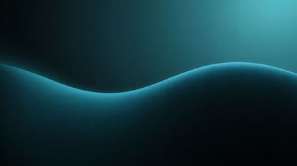 Abstract teal blue wave gradient background with soft light glow