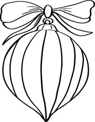 Hand Drawn Christmas Ornament with Bow