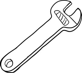 Hand Drawn Adjustable Wrench