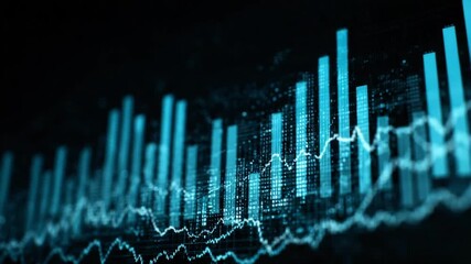 Global business data trend graph display - Powered by Adobe