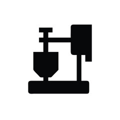 Silhouette Icon of Chemical Mixing Machine Illustration