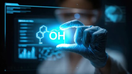 Advanced Digital Panel Illustrating Chemical Compound Structure in a Controlled Research Setting - Powered by Adobe