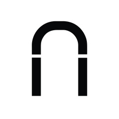 Silhouette Icon of Magnet Bar Illustration