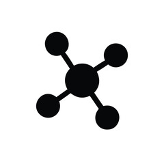 Silhouette Icon of Molecular Structure Illustration