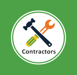 Contractors Icon with Tools