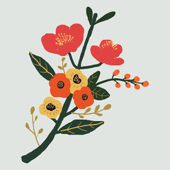 hand drawn illustration beauty flower for decorative