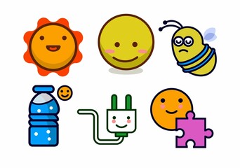 Creative Flat Design Symbols for Wellness and Environment