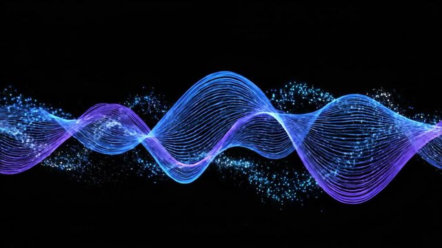 Abstract Visual Concept Blue And Purple Waves Motion Graphics