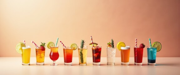 cocktail set. Global toast set featuring miniature celebration drinks