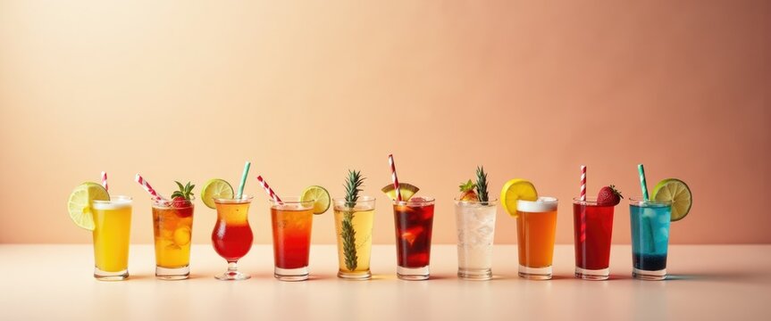 cocktail set. Global toast set featuring miniature celebration drinks