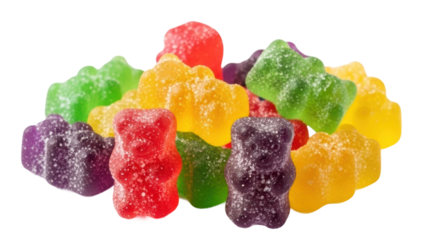 Colorful gummy bears candy store food bright isolated on transparent background - Powered by Adobe