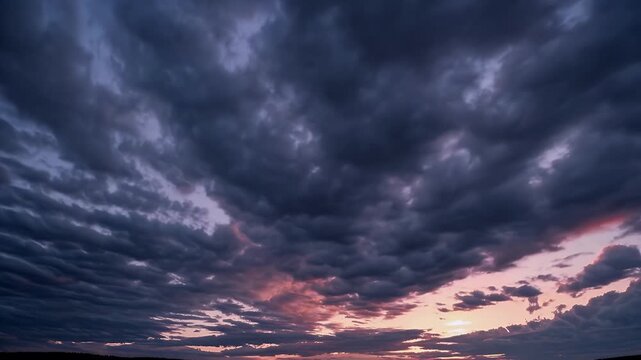 beautiful 4k timelapse capturing colorful sunset sky filled rolling clouds deep orange light creating dramatic yet peaceful atmosphere perfectly expresses beauty changing weather nature&rsquo;s rhythm