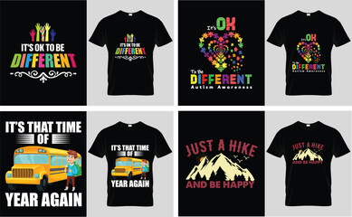 Different Autism School Hike T Shirt Set
