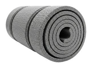 Yoga mat roll home fitness product top view isolated on transparent background