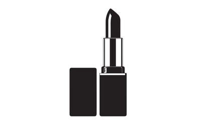 Elegant black lipstick tube with silver cap captured for a minimalist beauty still life.