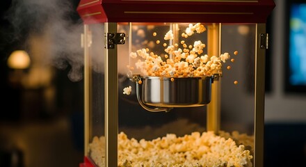 Popcorn Popping in Vintage Machine retro making