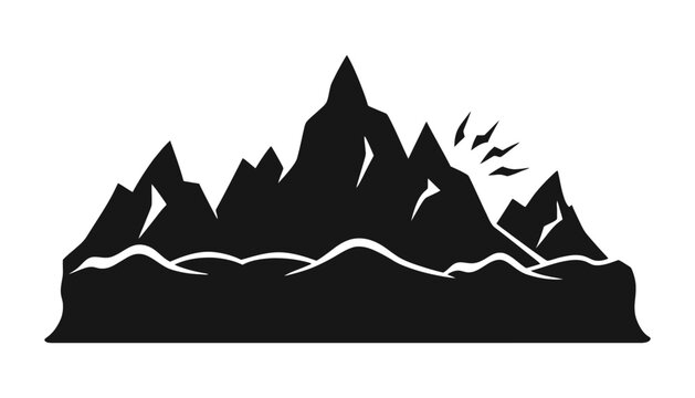 Black mountain range silhouette vector graphic stock image