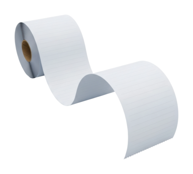 Unrolling blank paper for creative projects home product isolated on transparent background