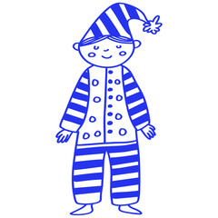 Kid Wearing Pajamas Doodle