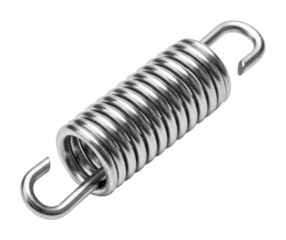 Mechanical spring action in industrial settings view for seo isolated on transparent background