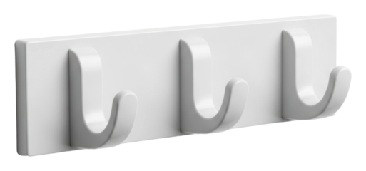 Organizing space efficiently with white wall hooks home product isolated on transparent background