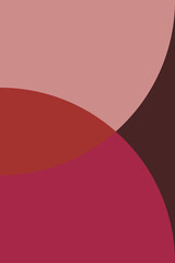 Modern abstract geometric art in retro style in pink, terra, brown. Bauhaus inspired wall decor.