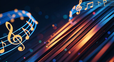 Abstract symphony of light and sound a visual representation of musical harmony and creative expression