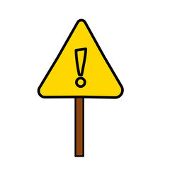Yellow warning stand sign icon design