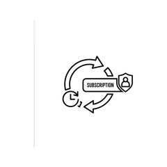 Black and white line art icon of a closed book or journal with calligraphy pen, ink bottle, and ink drop isolated on