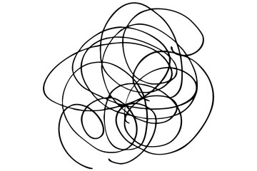 手描きのぐちゃぐちゃに書いたモヤモヤのイメージ　ストレス　不満　鬱病