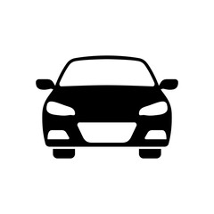 Front view sport car icon silhouette vector design