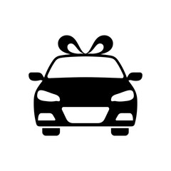Gift car icon silhouette vector design