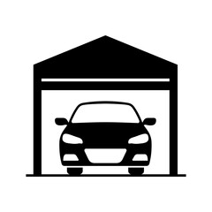 car garage icon silhouette vector design