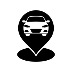 car location icon silhouette vector design