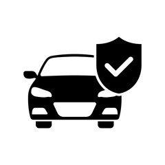 Car protection icon Silhouette vector design