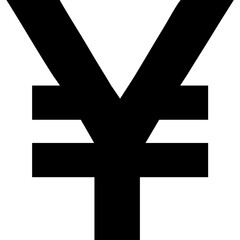 yen symbol on black