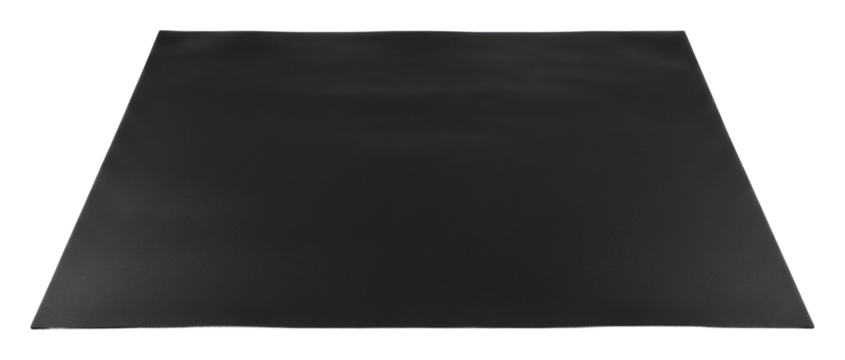 Creative black rubber mat for versatile use in various settings isolated on transparent background