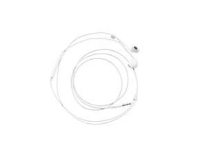 White modern headphones isolated on white background. Copy space