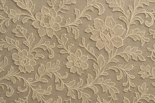 Fototapeta Elegant floral embossed wallpaper texture