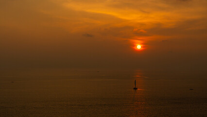 Landscape of Ocean at sunset time, Nature background