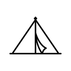 tent camping icon line vector design